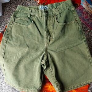 Olive/Army Green Vintage Jean shorts GUESS button fly 80s 90s
